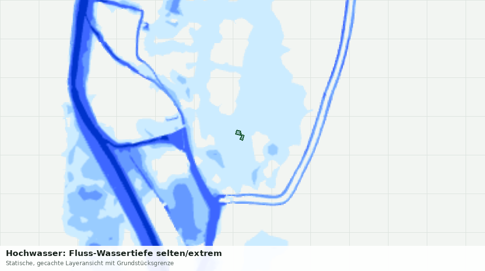 Statische Kartenansicht: Hochwasser: Fluss-Wassertiefe selten/extrem