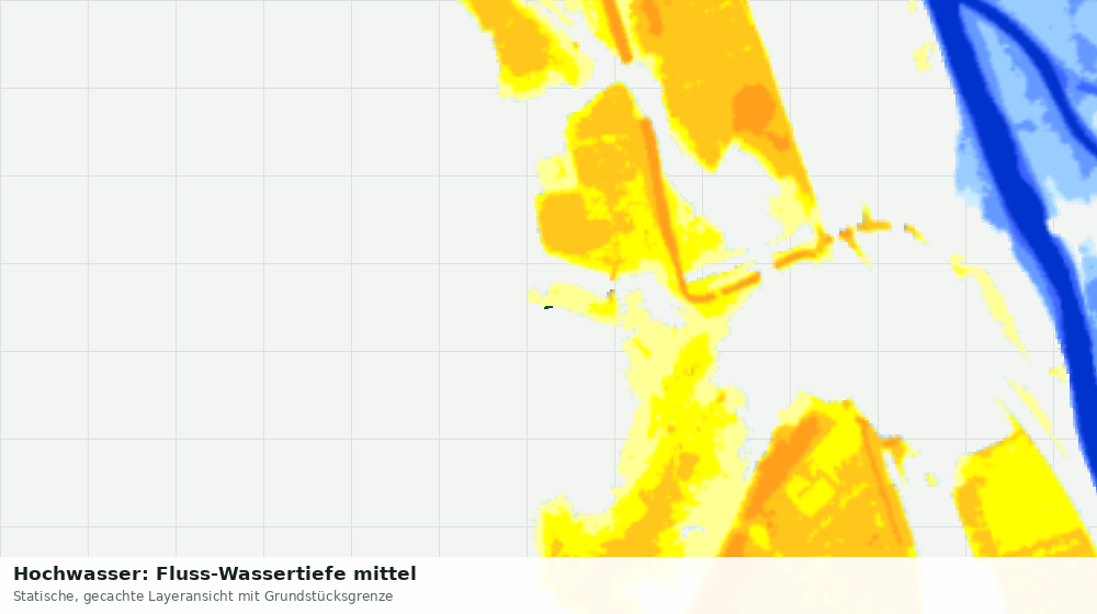 Statische Kartenansicht: Hochwasser: Fluss-Wassertiefe mittel