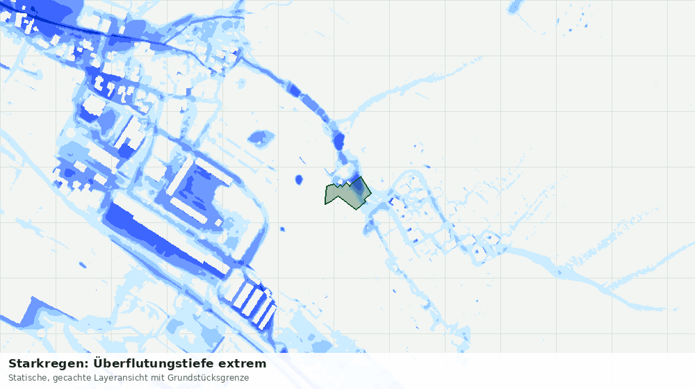 Statische Kartenansicht: Starkregen: Überflutungstiefe extrem