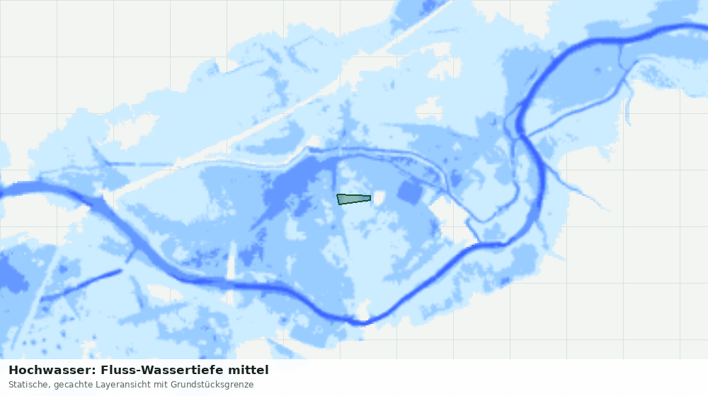 Statische Kartenansicht: Hochwasser: Fluss-Wassertiefe mittel