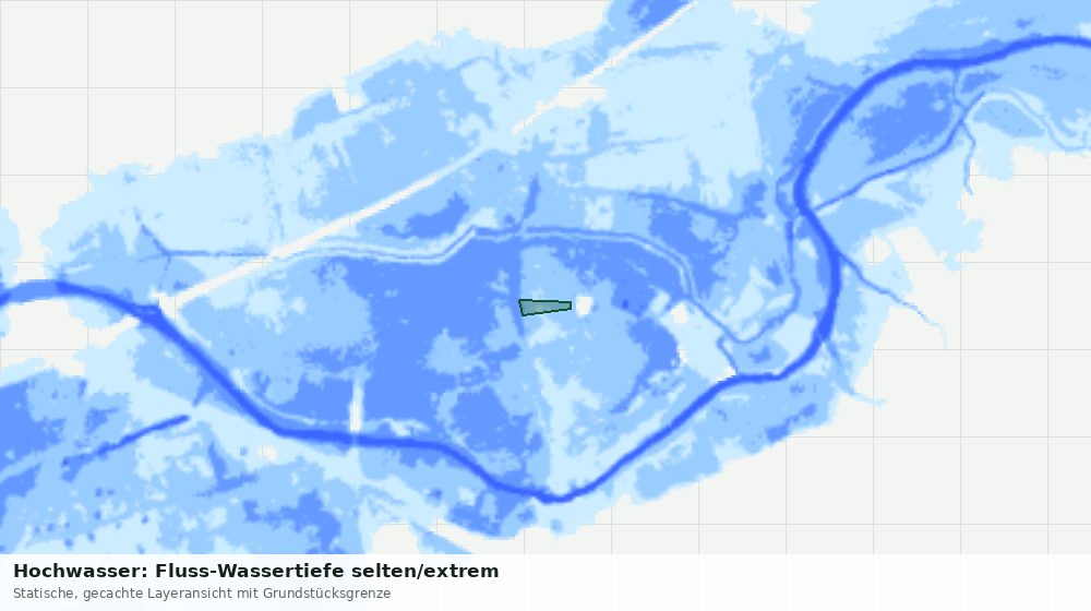 Statische Kartenansicht: Hochwasser: Fluss-Wassertiefe selten/extrem
