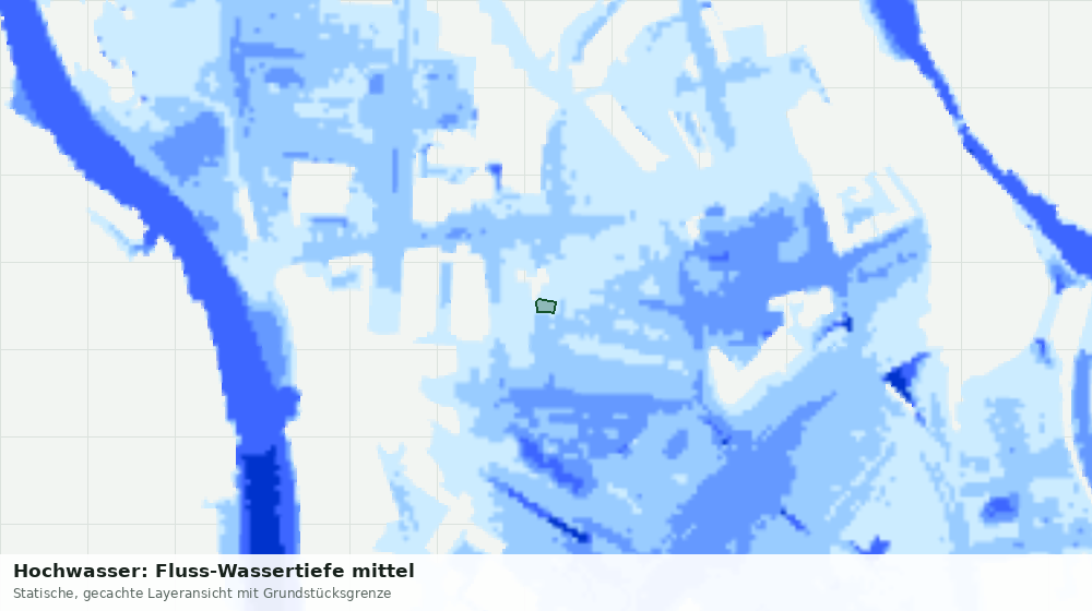Statische Kartenansicht: Hochwasser: Fluss-Wassertiefe mittel