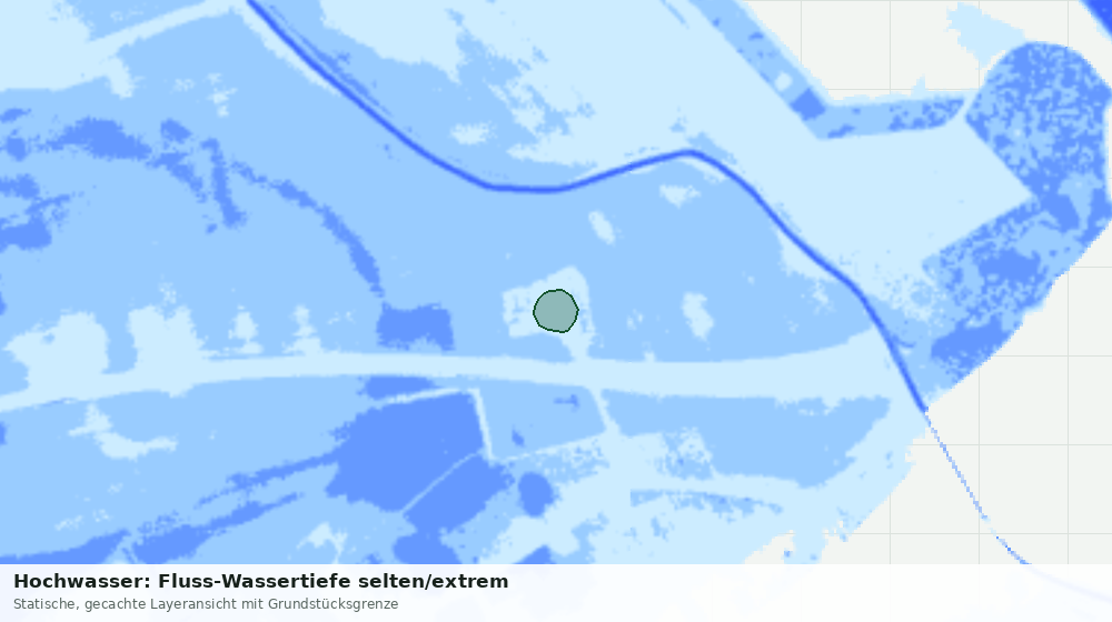Statische Kartenansicht: Hochwasser: Fluss-Wassertiefe selten/extrem