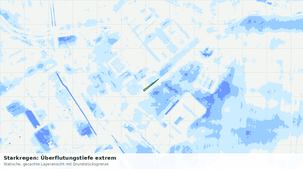 Statische Kartenansicht: Starkregen: Überflutungstiefe extrem
