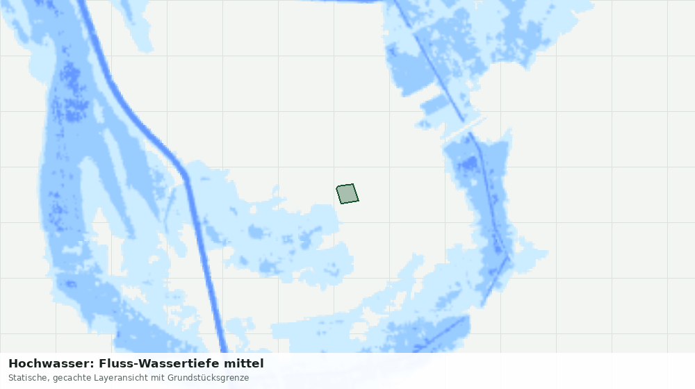 Statische Kartenansicht: Hochwasser: Fluss-Wassertiefe mittel