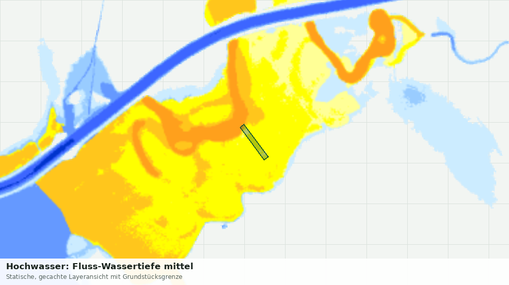 Statische Kartenansicht: Hochwasser: Fluss-Wassertiefe mittel