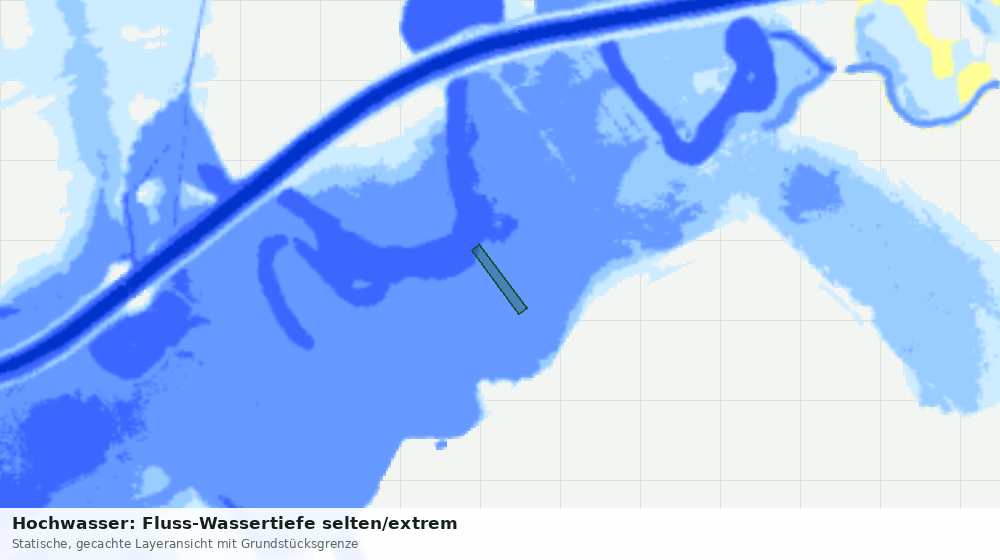 Statische Kartenansicht: Hochwasser: Fluss-Wassertiefe selten/extrem