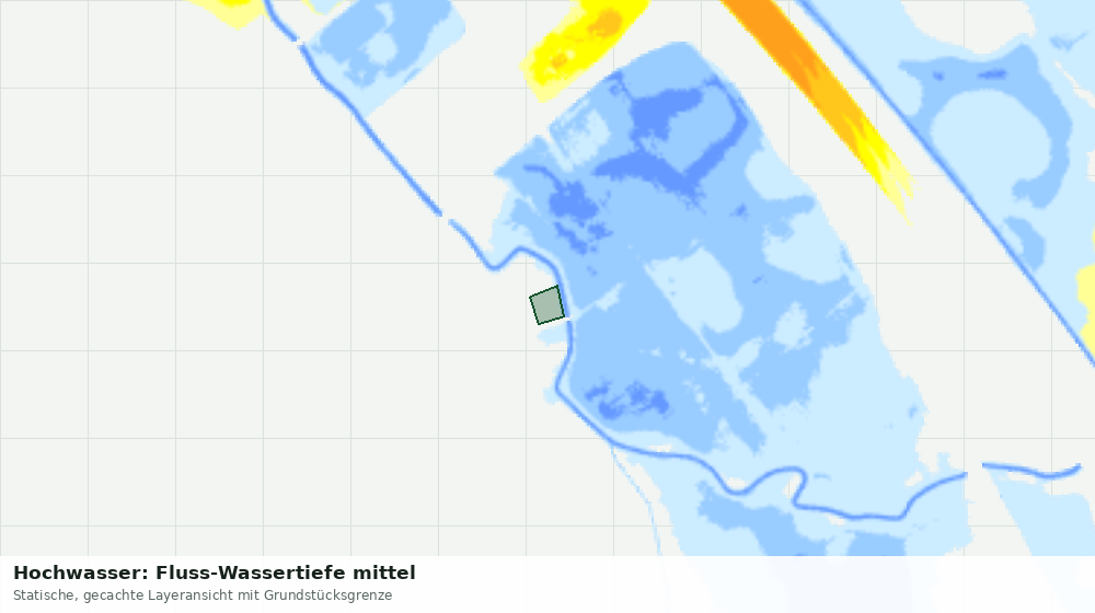 Statische Kartenansicht: Hochwasser: Fluss-Wassertiefe mittel