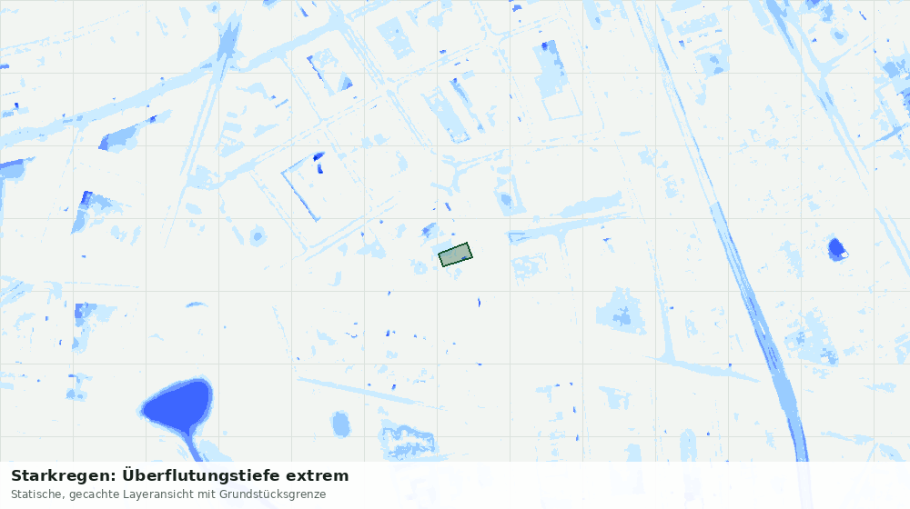 Statische Kartenansicht: Starkregen: Überflutungstiefe extrem