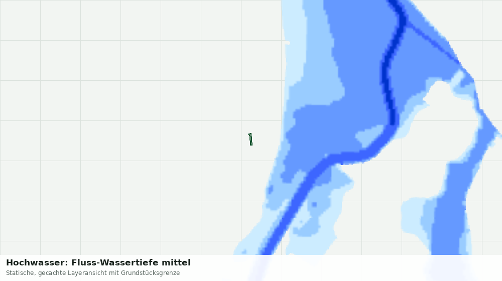 Statische Kartenansicht: Hochwasser: Fluss-Wassertiefe mittel