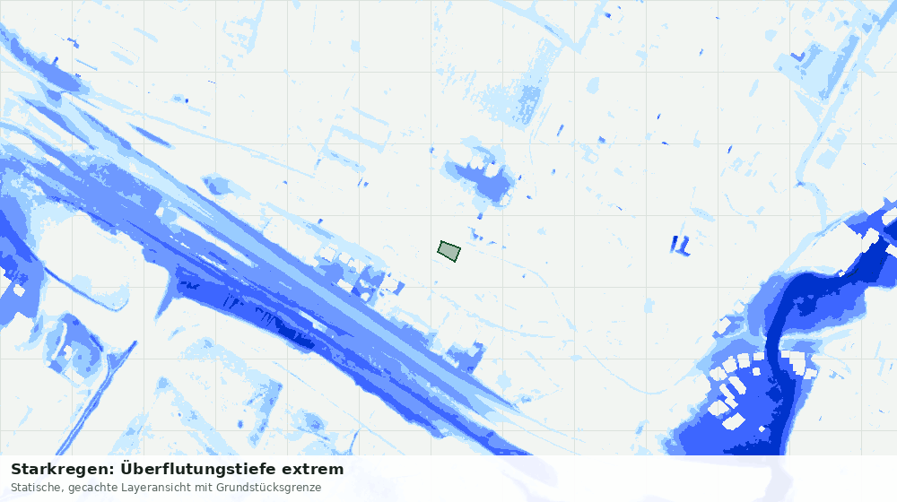 Statische Kartenansicht: Starkregen: Überflutungstiefe extrem