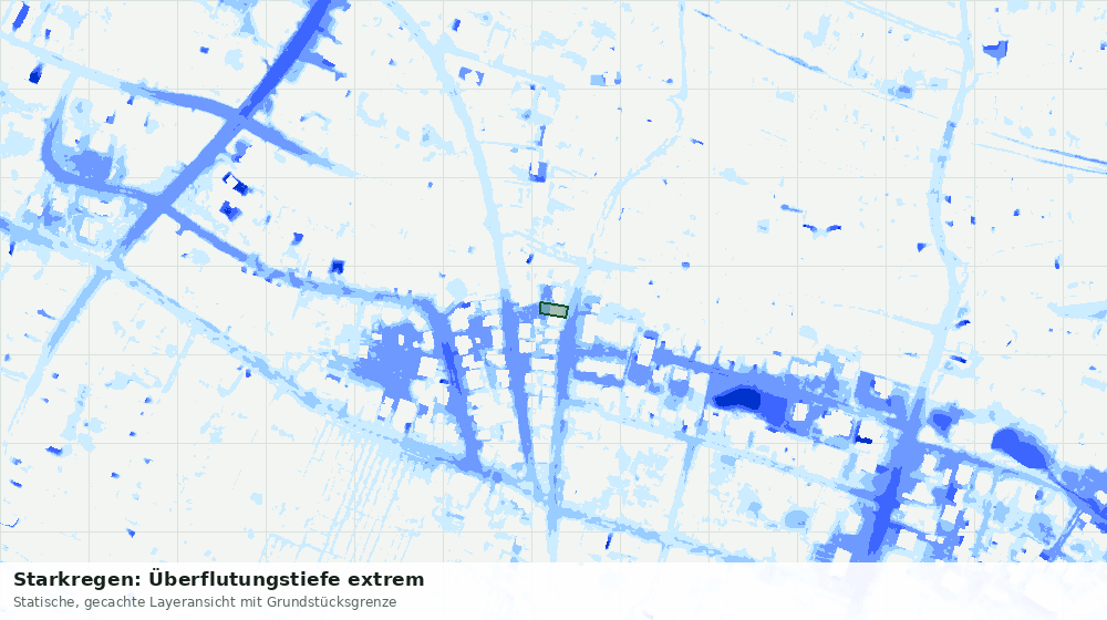 Statische Kartenansicht: Starkregen: Überflutungstiefe extrem