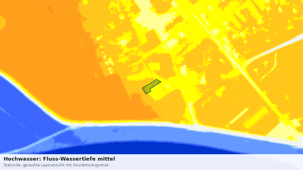 Statische Kartenansicht: Hochwasser: Fluss-Wassertiefe mittel