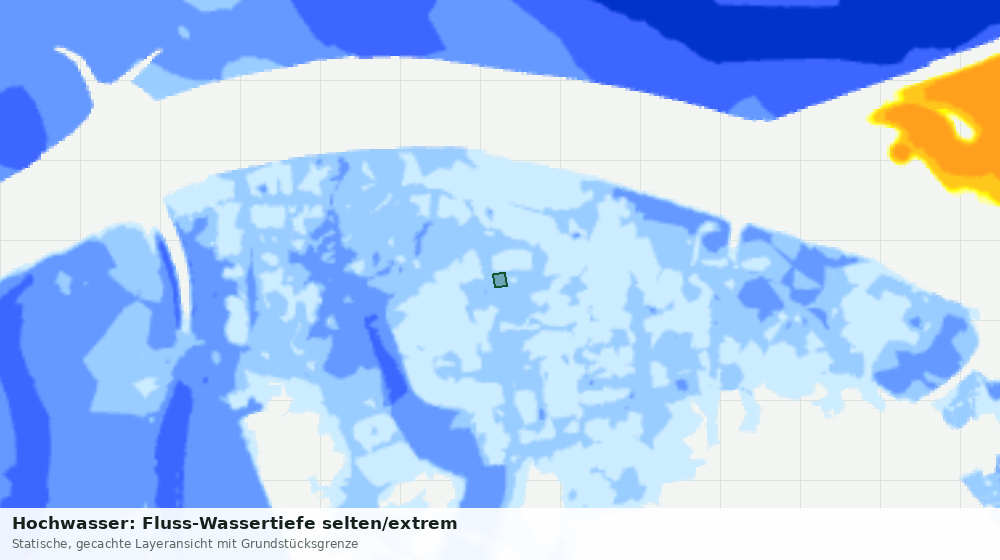 Statische Kartenansicht: Hochwasser: Fluss-Wassertiefe selten/extrem