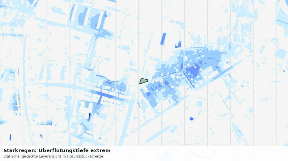 Statische Kartenansicht: Starkregen: Überflutungstiefe extrem