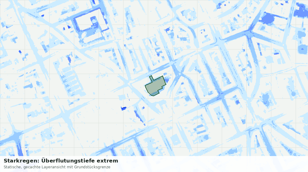 Statische Kartenansicht: Starkregen: Überflutungstiefe extrem