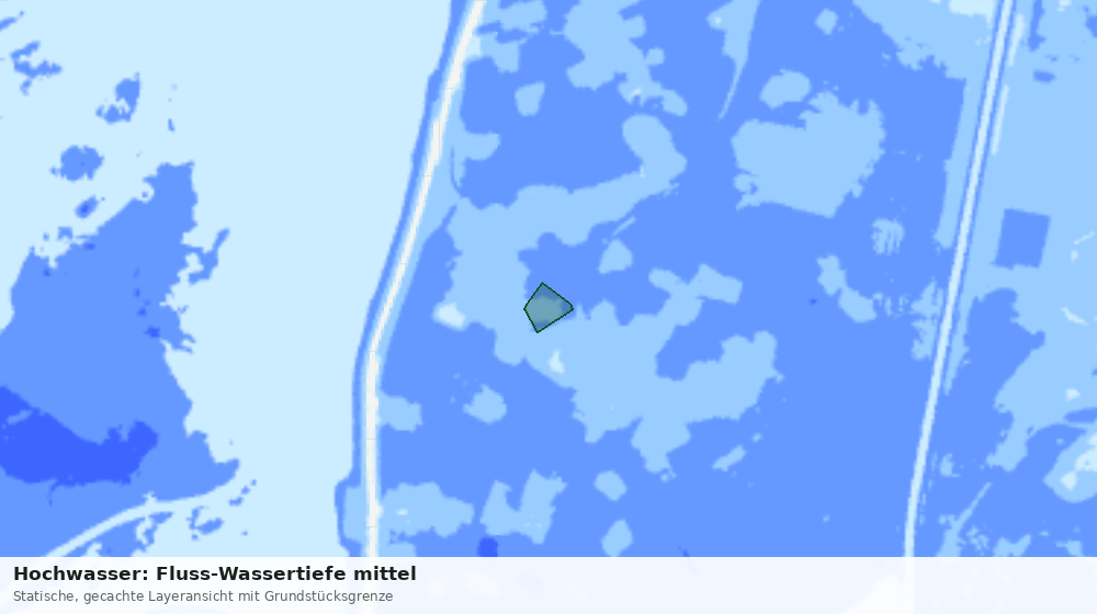 Statische Kartenansicht: Hochwasser: Fluss-Wassertiefe mittel