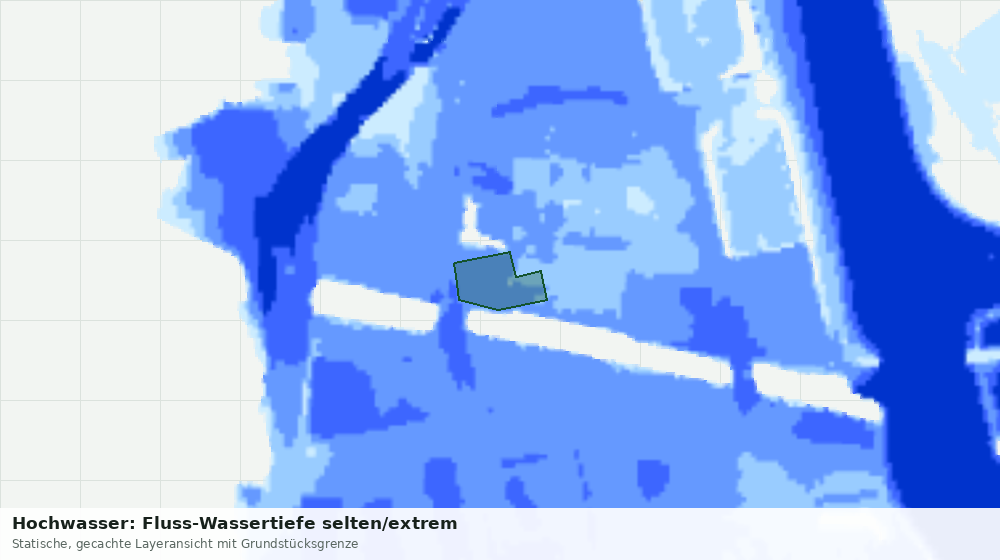 Statische Kartenansicht: Hochwasser: Fluss-Wassertiefe selten/extrem