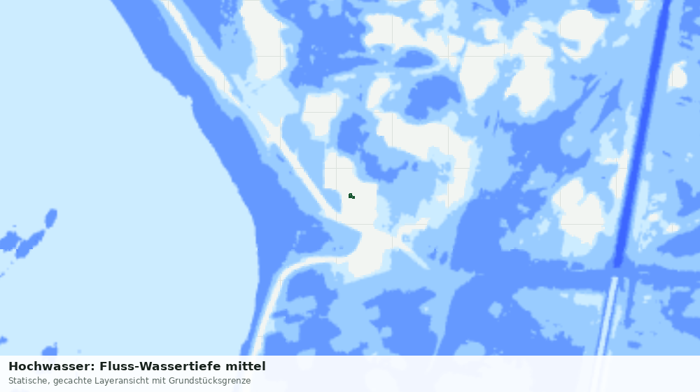 Statische Kartenansicht: Hochwasser: Fluss-Wassertiefe mittel