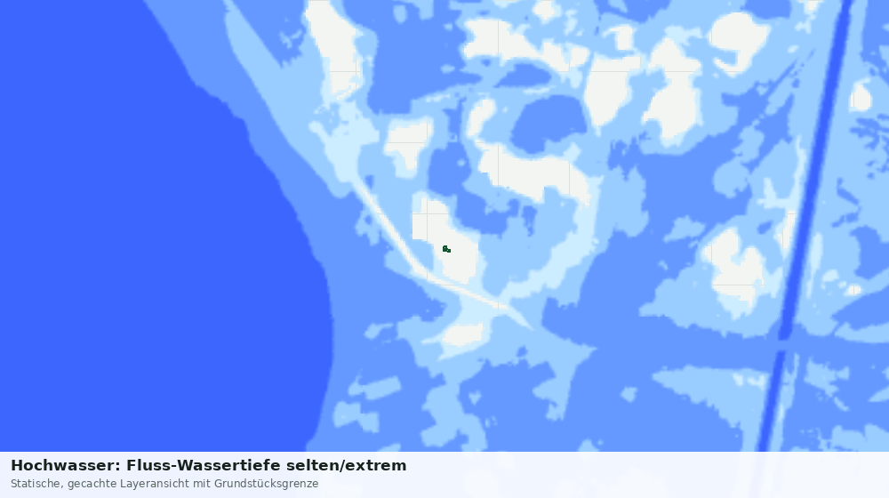 Statische Kartenansicht: Hochwasser: Fluss-Wassertiefe selten/extrem