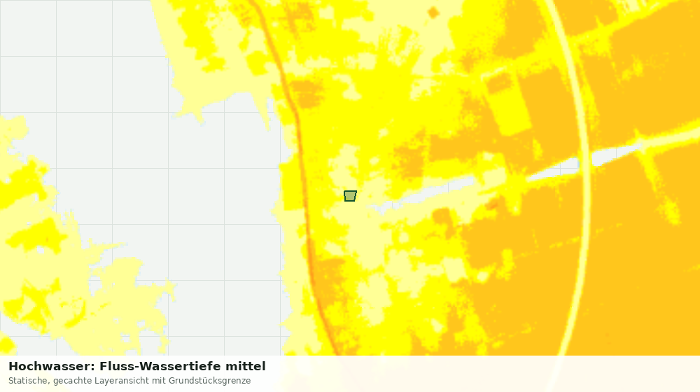 Statische Kartenansicht: Hochwasser: Fluss-Wassertiefe mittel