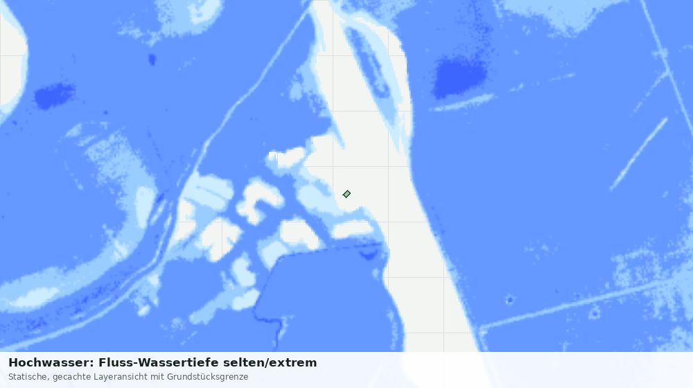 Statische Kartenansicht: Hochwasser: Fluss-Wassertiefe selten/extrem
