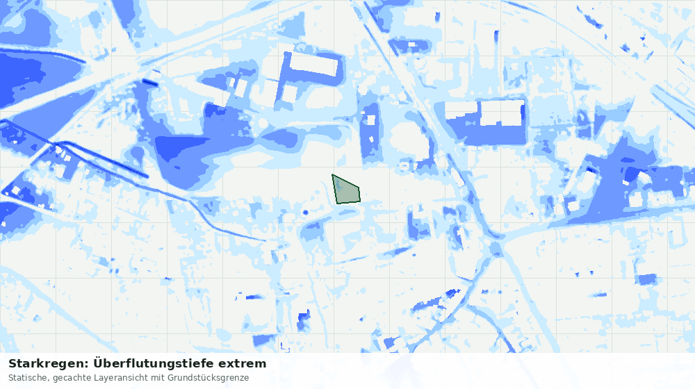 Statische Kartenansicht: Starkregen: Überflutungstiefe extrem