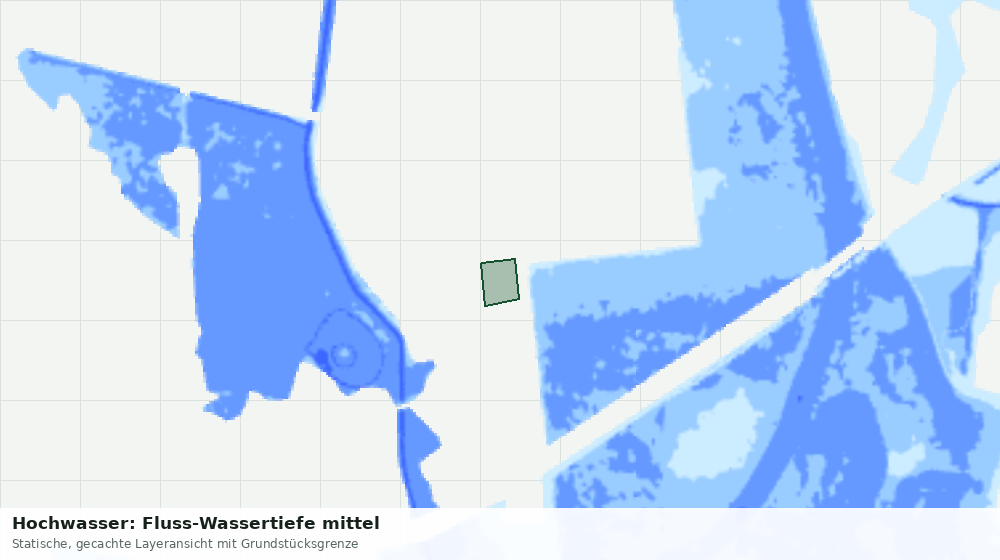 Statische Kartenansicht: Hochwasser: Fluss-Wassertiefe mittel
