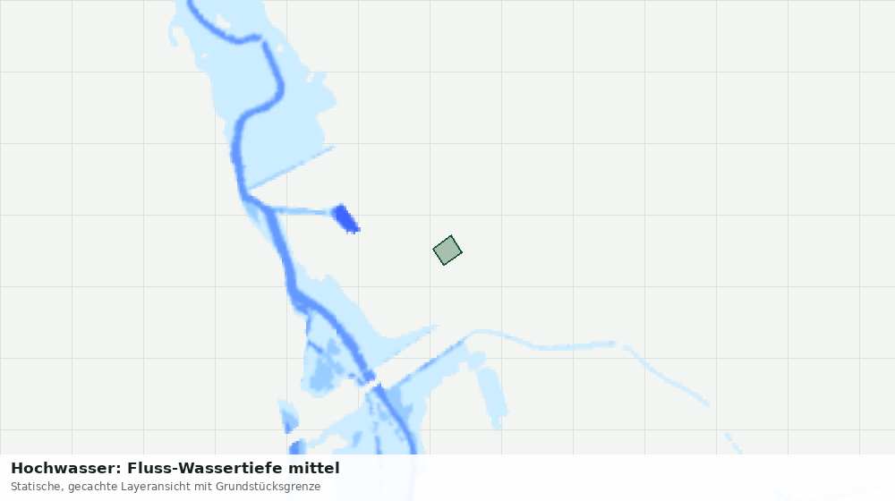 Statische Kartenansicht: Hochwasser: Fluss-Wassertiefe mittel