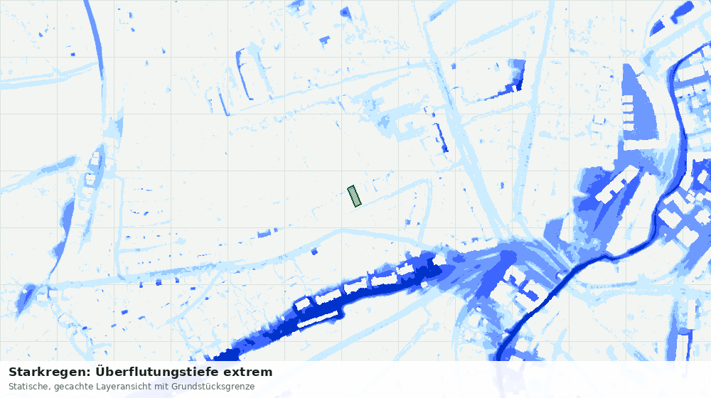 Statische Kartenansicht: Starkregen: Überflutungstiefe extrem