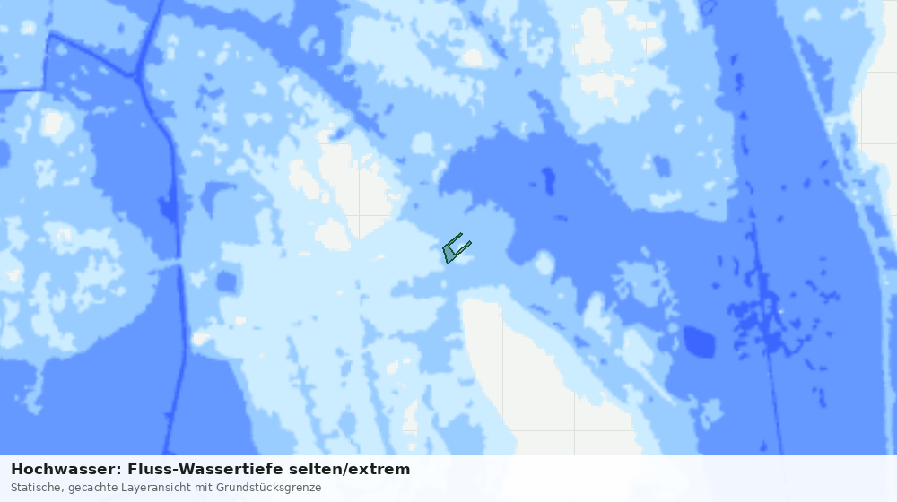 Statische Kartenansicht: Hochwasser: Fluss-Wassertiefe selten/extrem