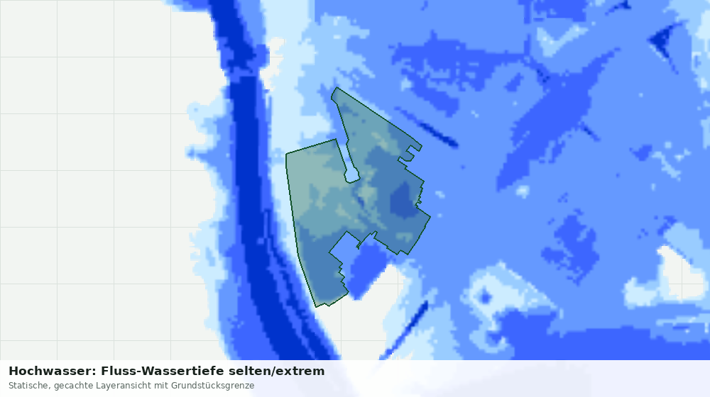 Statische Kartenansicht: Hochwasser: Fluss-Wassertiefe selten/extrem