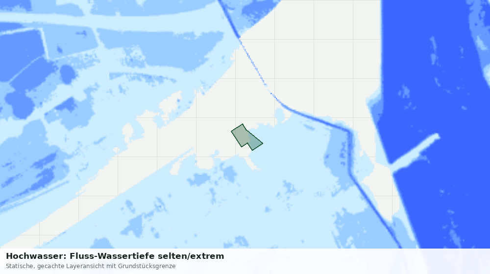 Statische Kartenansicht: Hochwasser: Fluss-Wassertiefe selten/extrem