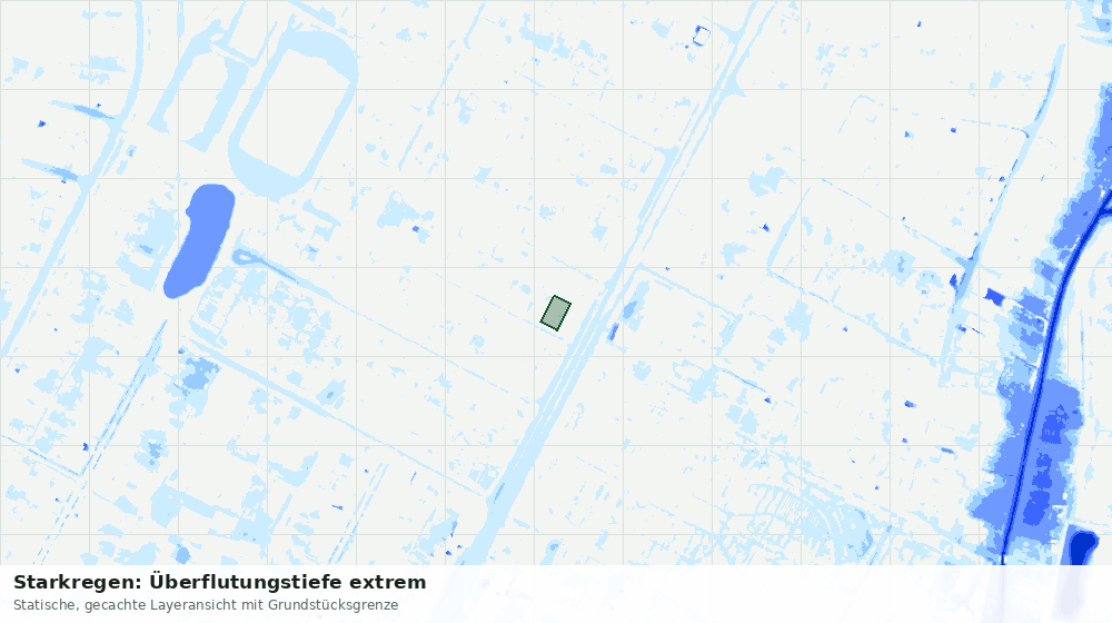 Statische Kartenansicht: Starkregen: Überflutungstiefe extrem