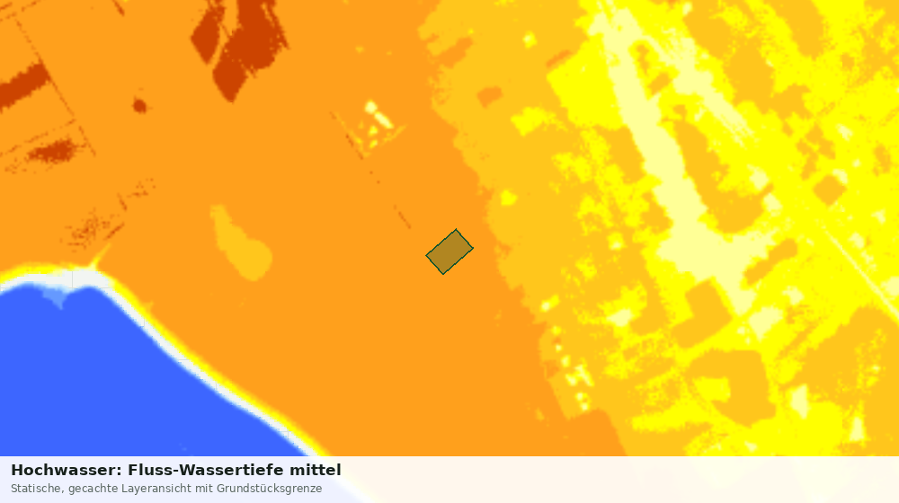 Statische Kartenansicht: Hochwasser: Fluss-Wassertiefe mittel