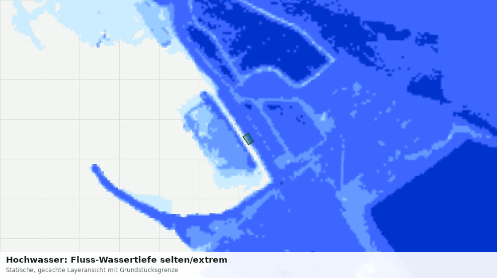 Statische Kartenansicht: Hochwasser: Fluss-Wassertiefe selten/extrem