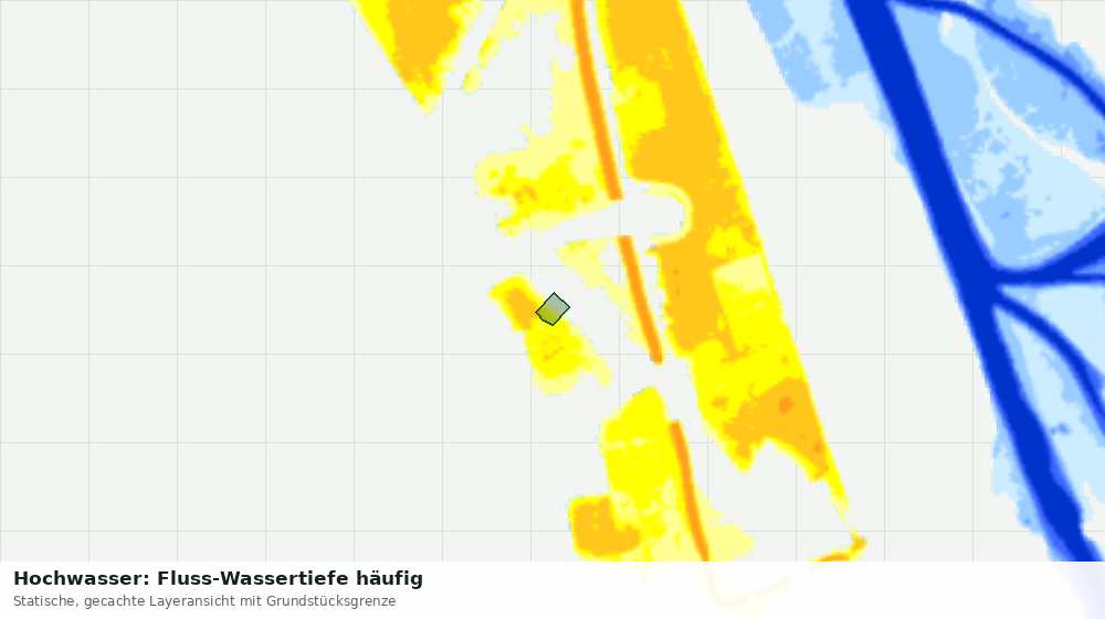 Statische Kartenansicht: Hochwasser: Fluss-Wassertiefe häufig