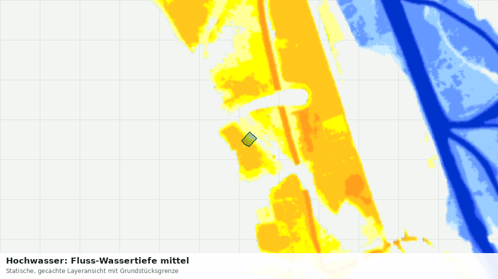 Statische Kartenansicht: Hochwasser: Fluss-Wassertiefe mittel
