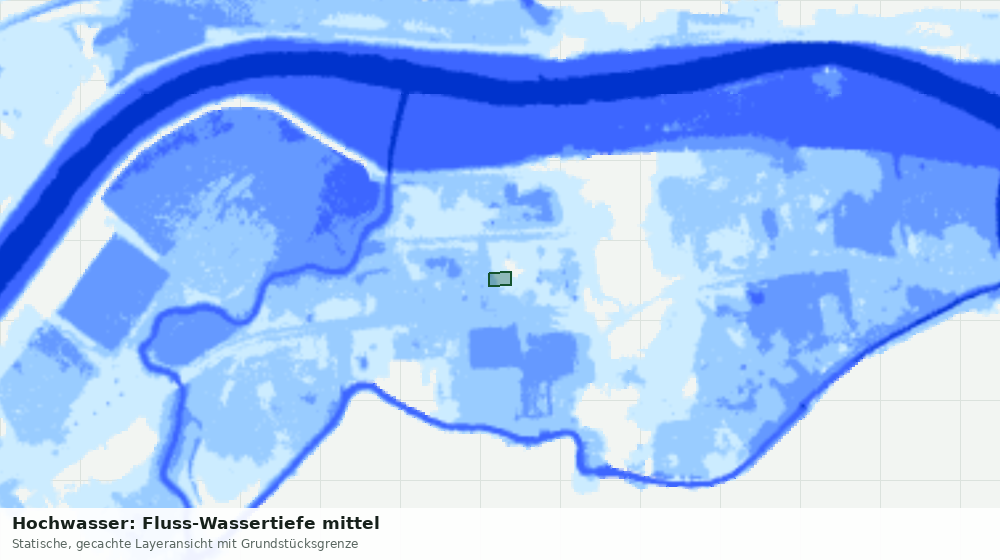 Statische Kartenansicht: Hochwasser: Fluss-Wassertiefe mittel
