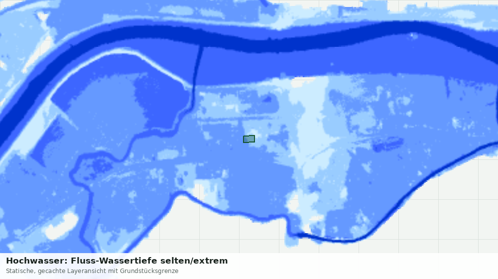 Statische Kartenansicht: Hochwasser: Fluss-Wassertiefe selten/extrem