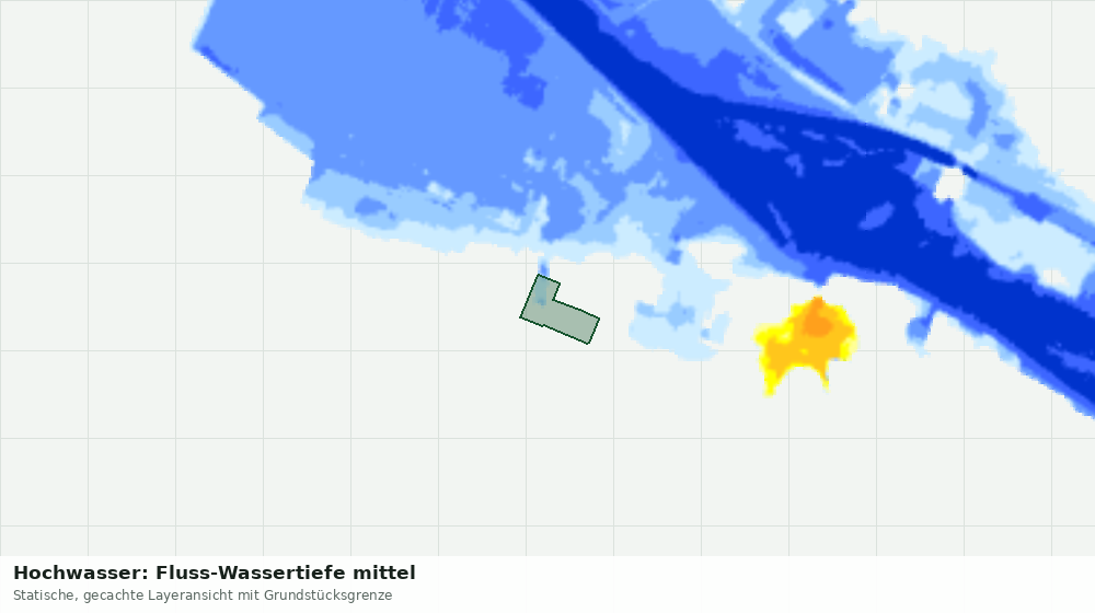 Statische Kartenansicht: Hochwasser: Fluss-Wassertiefe mittel
