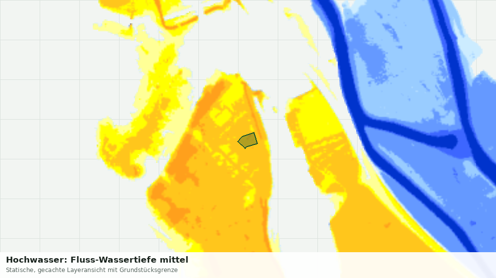 Statische Kartenansicht: Hochwasser: Fluss-Wassertiefe mittel
