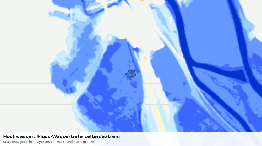 Statische Kartenansicht: Hochwasser: Fluss-Wassertiefe selten/extrem
