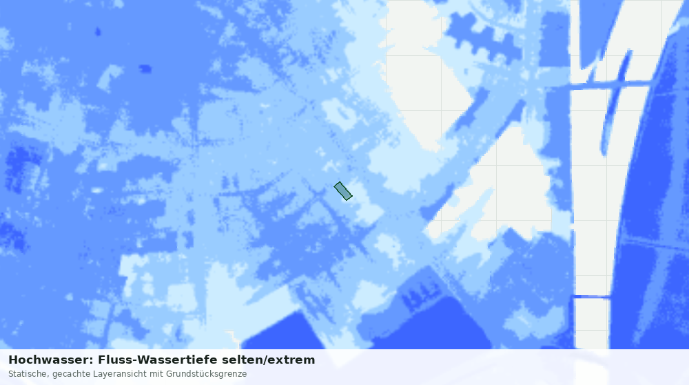 Statische Kartenansicht: Hochwasser: Fluss-Wassertiefe selten/extrem