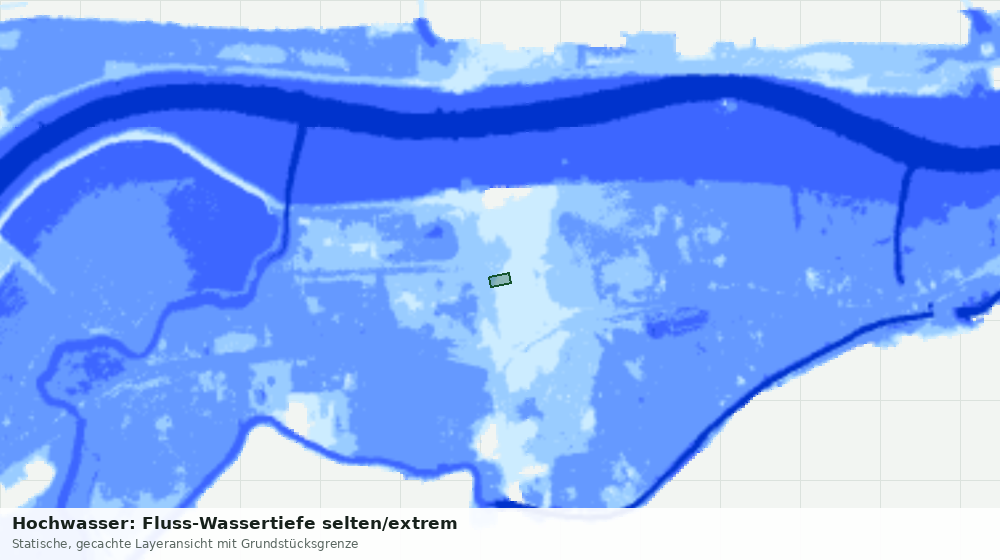 Statische Kartenansicht: Hochwasser: Fluss-Wassertiefe selten/extrem