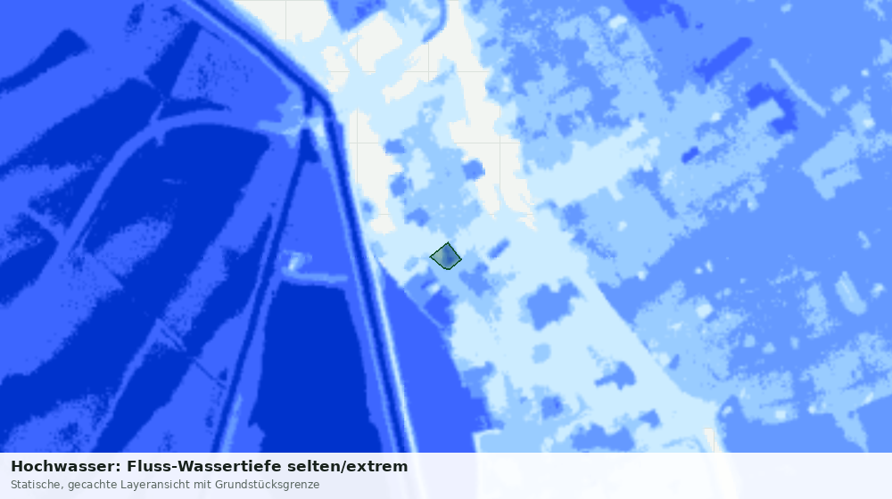 Statische Kartenansicht: Hochwasser: Fluss-Wassertiefe selten/extrem