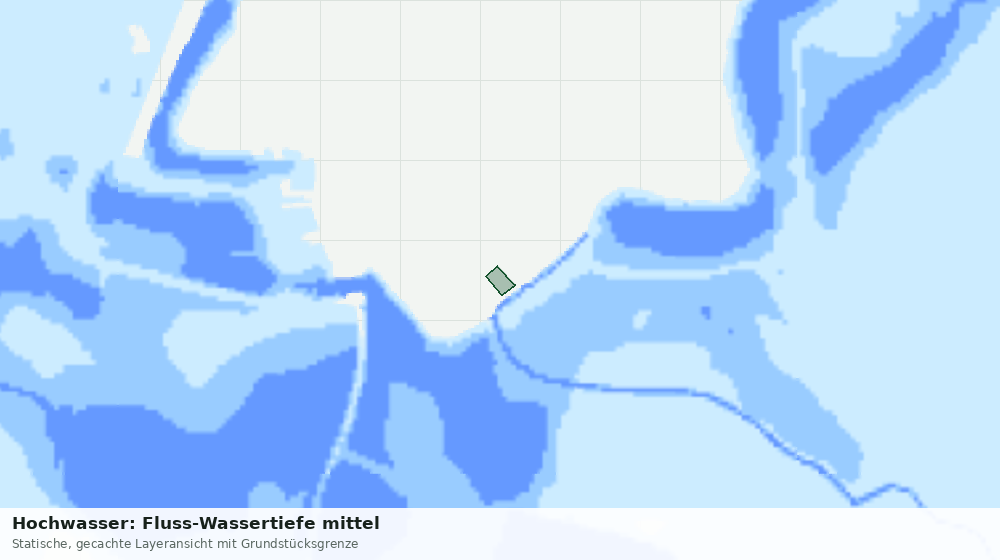 Statische Kartenansicht: Hochwasser: Fluss-Wassertiefe mittel