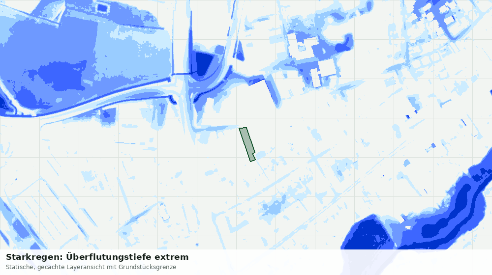 Statische Kartenansicht: Starkregen: Überflutungstiefe extrem