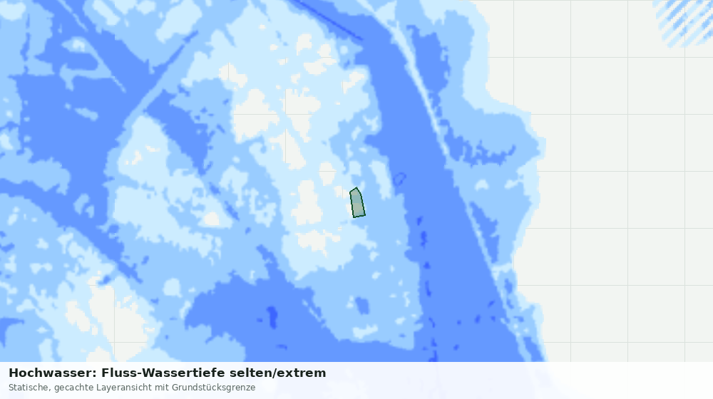Statische Kartenansicht: Hochwasser: Fluss-Wassertiefe selten/extrem