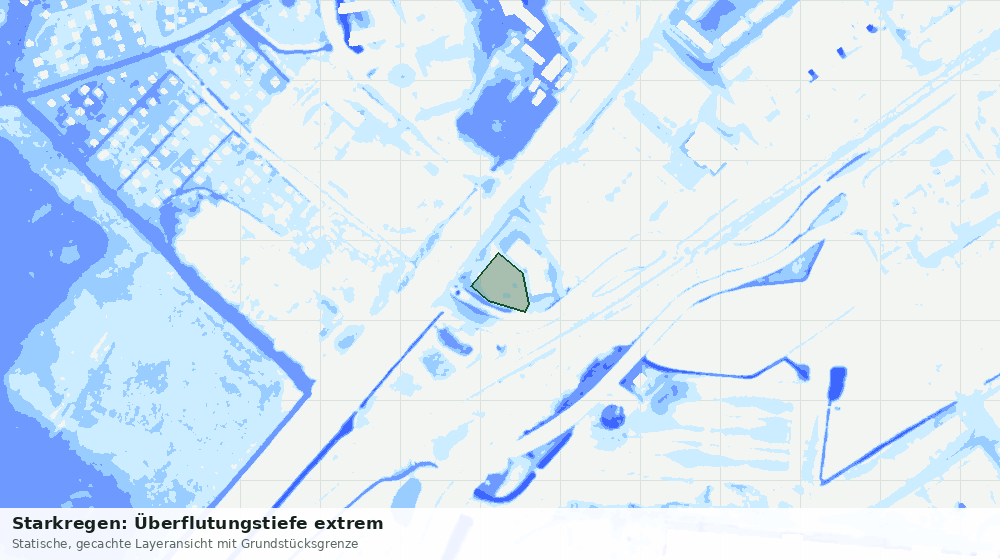 Statische Kartenansicht: Starkregen: Überflutungstiefe extrem